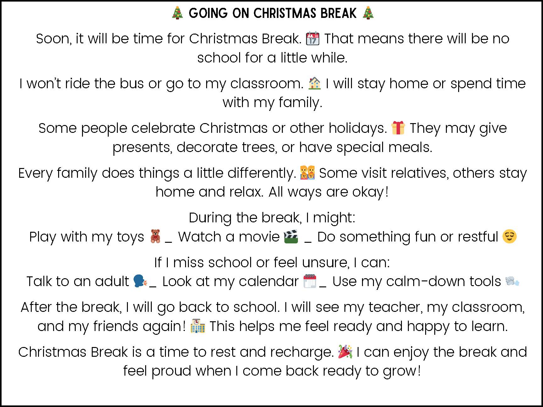 Christmas Social Narrative