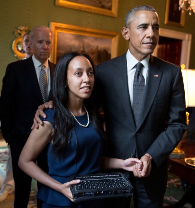 Haben and President Obama stand together at celebration of the 25th Anniversary of the ADA at the White House