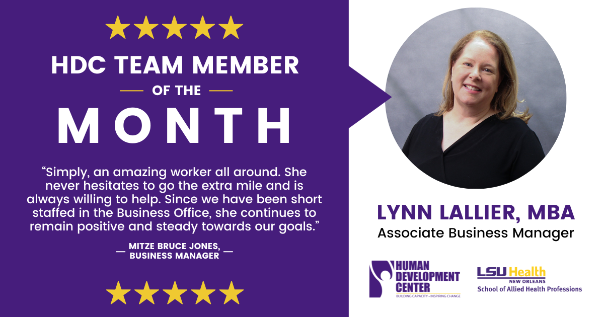 Lynn Lallier, Team Member of the Month!
